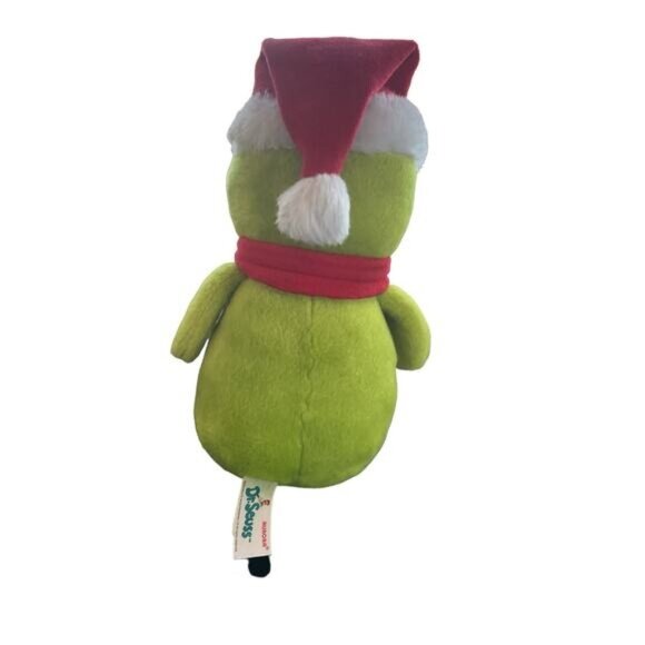 Dr. Seuss Aurora Grinch Plush Toy With Santa Hat & Red Scarf - Picture 3 of 5